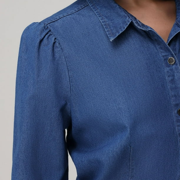 Frye Women's Puff Sleeve Button-Down Denim Top - Samsclub.com