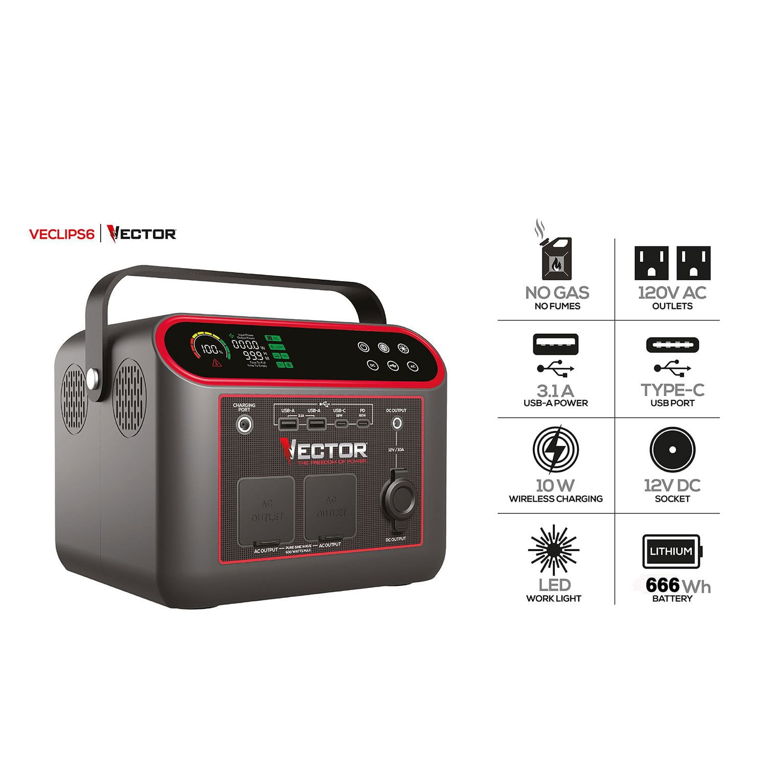 500 Watt Vector Lithium Portable Power Station - Samsclub.com