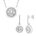 thumbnail image 1 of Multiple Cut Lab White Sapphire Pendant and Earring Set in Sterling Silver, 1 of 7