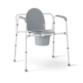 thumbnail image 1 of Medline Bariatric Bedside Commode, 16.5-In Seat, 650 lb Capacity, Gray, 1 of 5