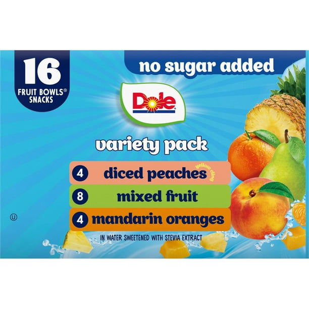 Dole No Sugar Added Mixed Fruit Variety Pack, 4 oz., 16 pk