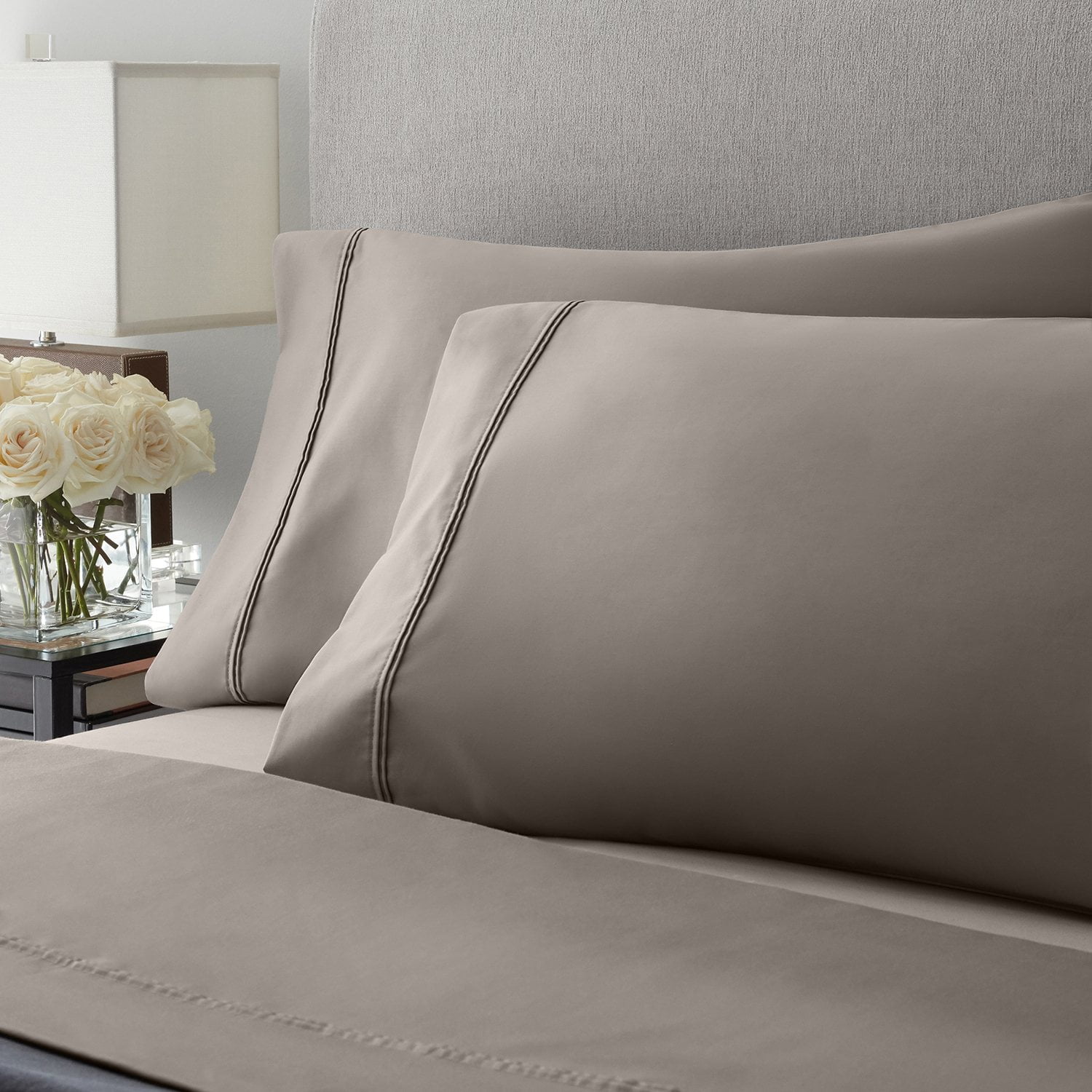 Sleep And Beyond Egyptian Cotton 200 Thread Count Percale Oxford Pillow - View #10