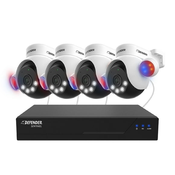 Defender AI Powered Sentinel 4K Wired NVR Security System with 4 Cameras