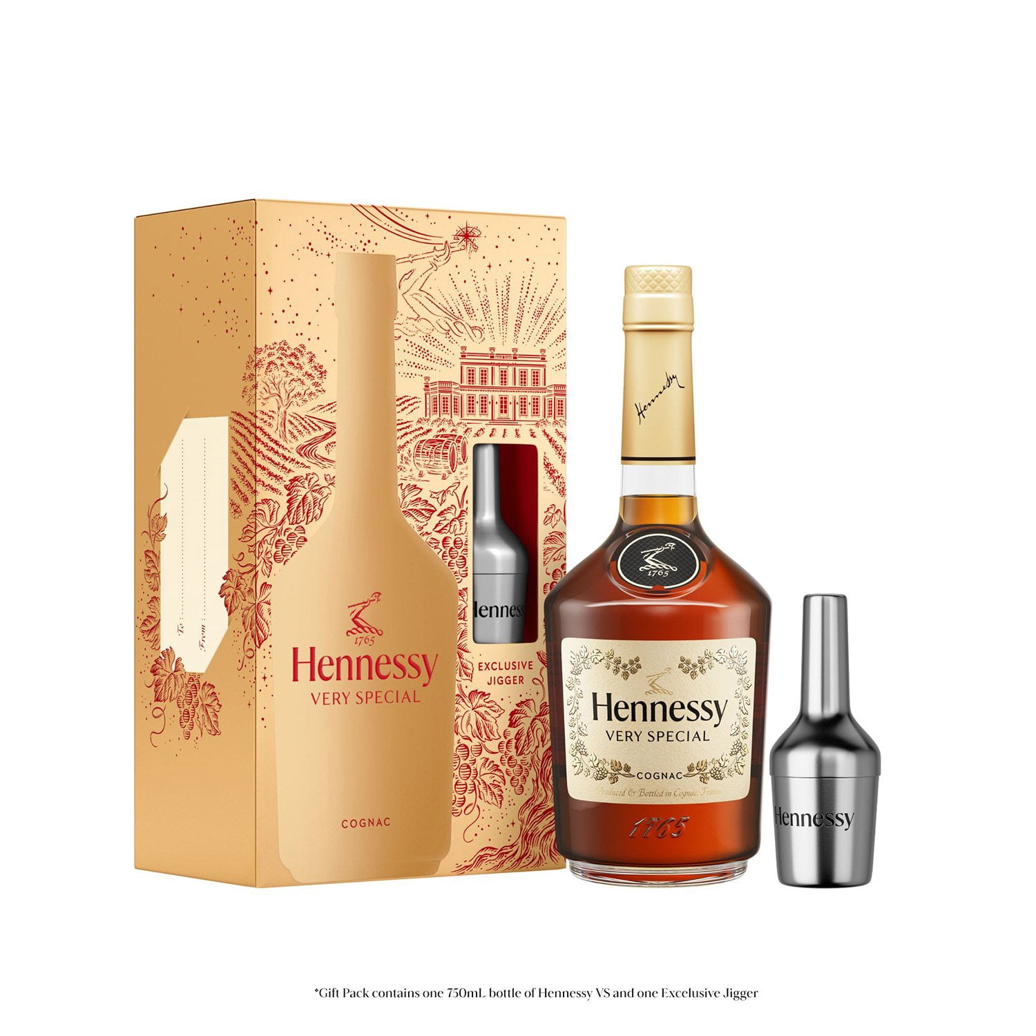 Hennessy Very Special Cognac Gift Pack with Shaker, 750 ml