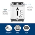 thumbnail image 3 of GE 2-Slice Stainless Steel Toaster with Extra-Wide Slots, 7 Shade Settings & Removable Crumb Tray, 3 of 7