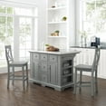 thumbnail image 1 of Crosley Furniture Julia Stainless Steel Top Island With Back Stools, Assorted Colors, 1 of 14