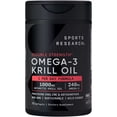 thumbnail image 1 of Sports Research Krill Oil Superba2, Omega-3, DHA Supplement, 1000mg, 75 ct, 1 of 7