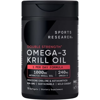 Sports Research Krill Oil Superba2, Omega-3, DHA Supplement, 1000mg, 75 ct