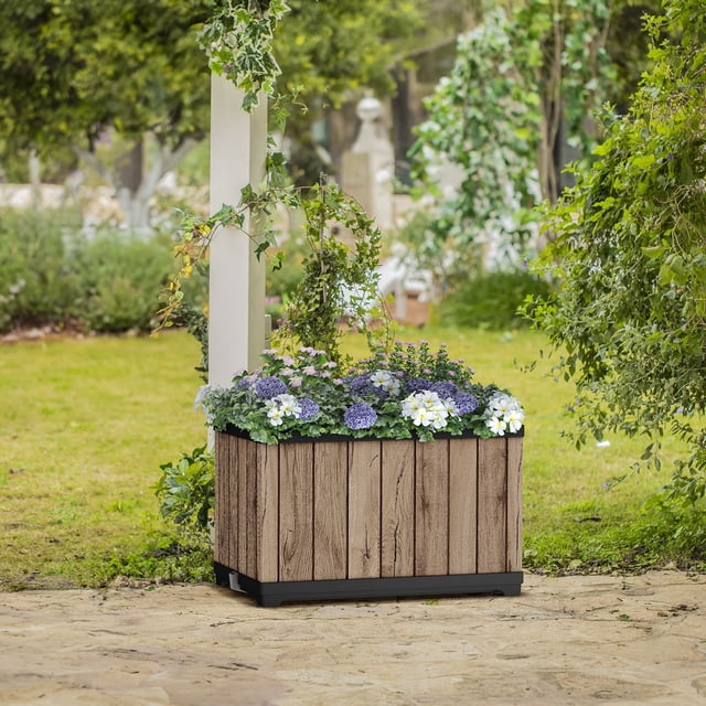 Keter Signature Collection 30" Resin Rectangle Planter