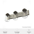 thumbnail image 5 of Hunter Devon Park with Clear Glass Bathroom Vanity Wall Light Fixture, 5 of 8