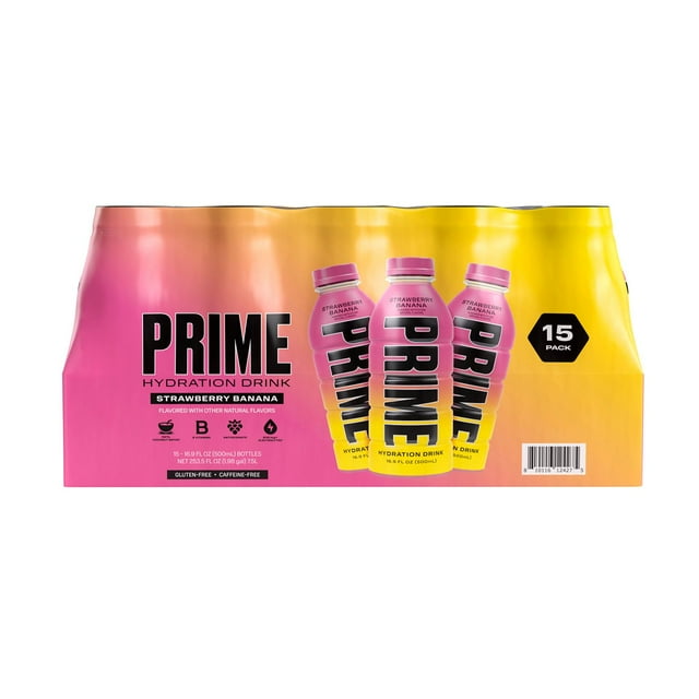 Prime Hydration Drink Strawberry Banana 16.9 fl. oz., 15 pk.