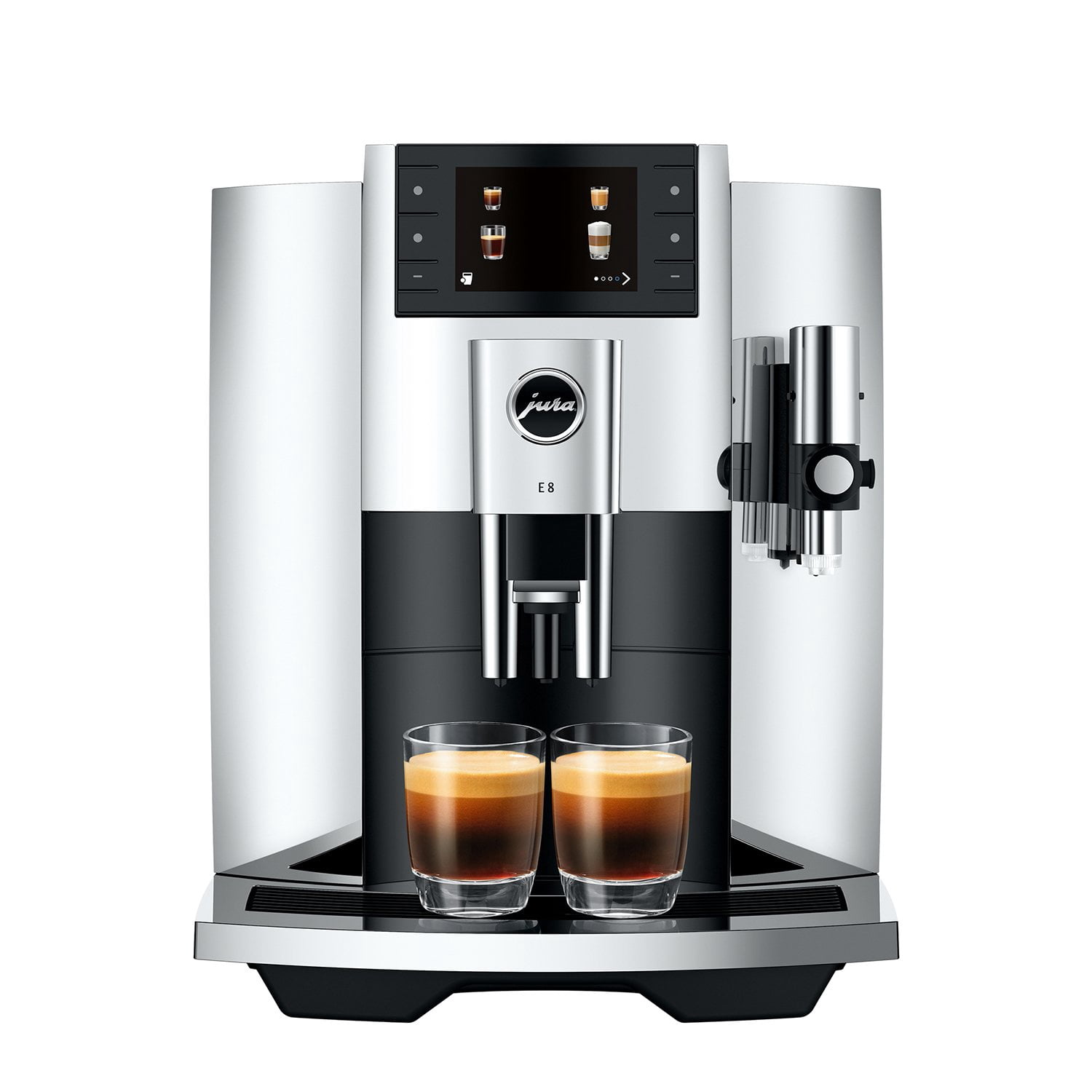 JURA エスプレッソマシンE8 クローム　正規取扱店保証期限内 JURA E8 Chrome Automatic Coffee Center with 17 Brewing Options