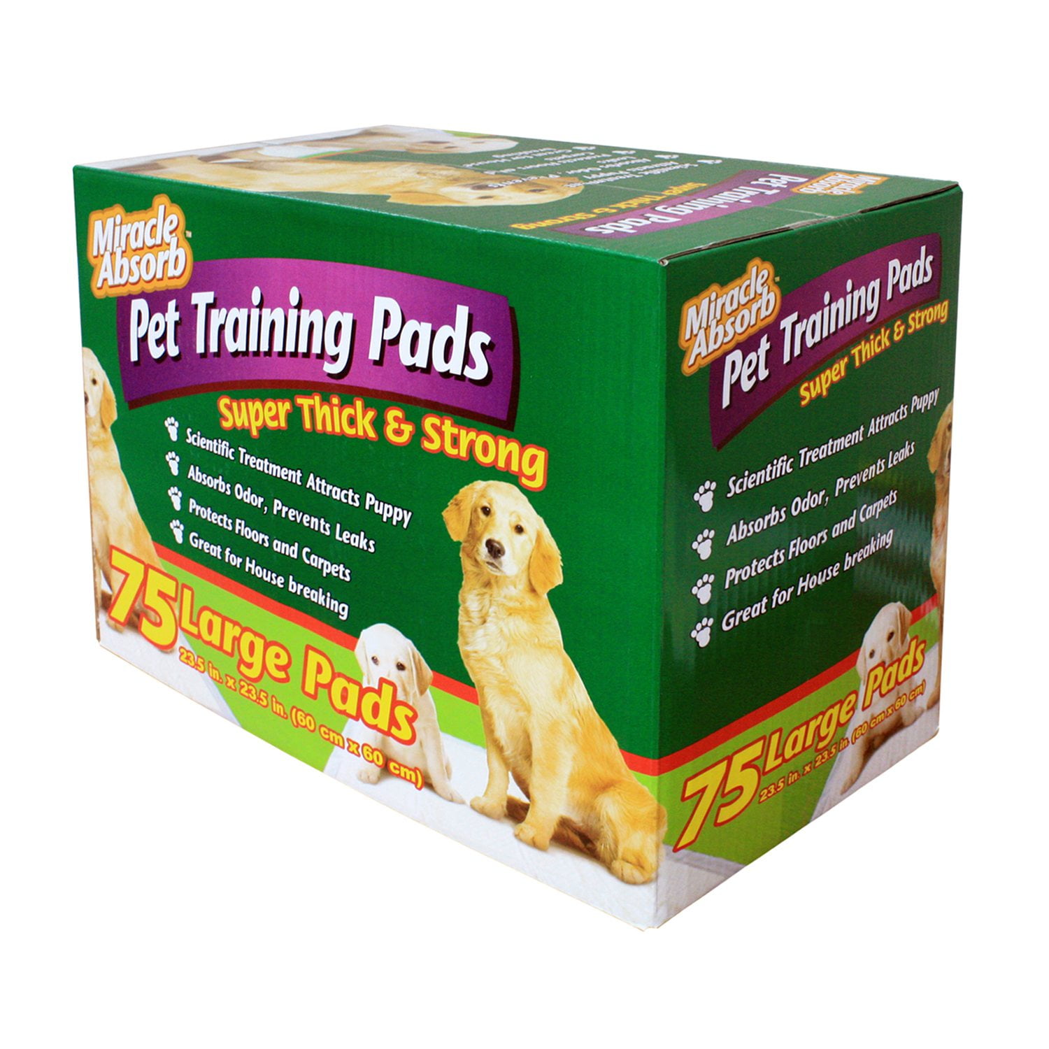 Miracle Absorb Pet Training Pads, Large 75