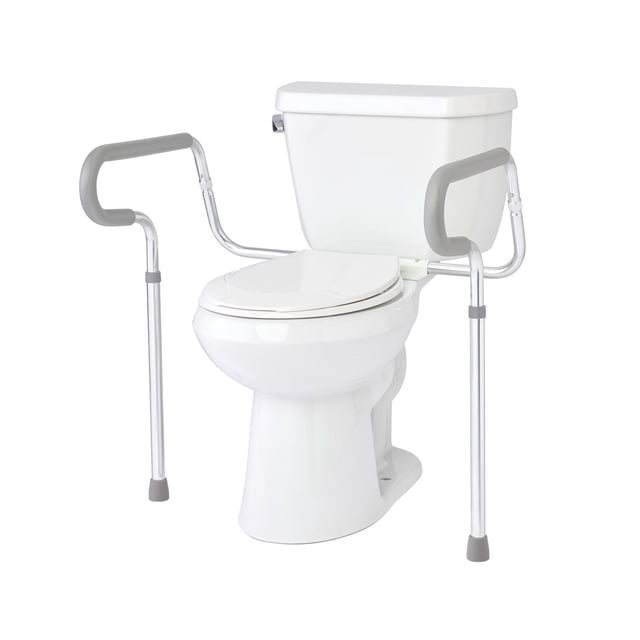 Medline Toilet Safety Rail, Adjustable Height 26" to 31", 300 lb Capacity
