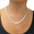 thumbnail image 3 of Lab Created Round Cut Sapphire Necklace in Sterling Silver, 3 of 6