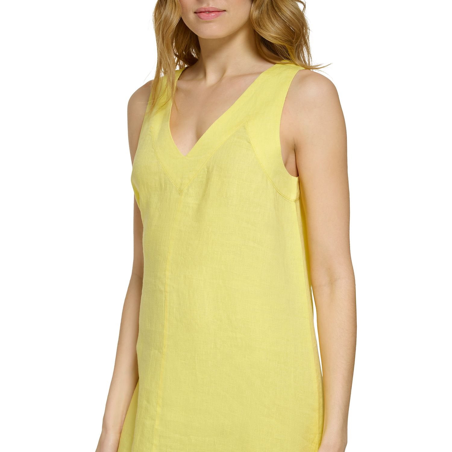 DKNY LINEN Dress - Yellow XS:- Yellow, XS