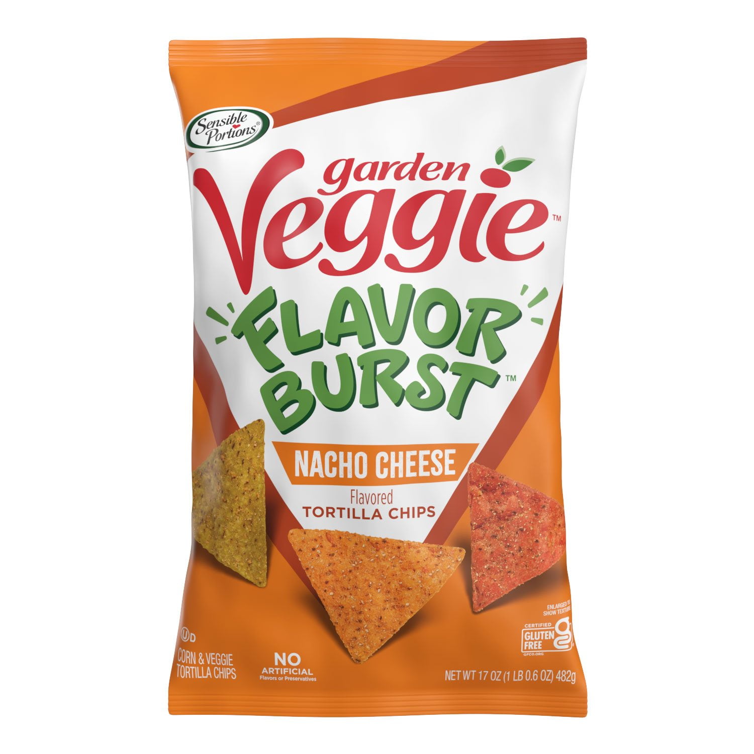 Garden Veggie Flavor Burst Nacho Cheese Tortilla Chips, 17 oz