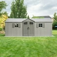 thumbnail image 1 of Lifetime 20' x 8' Outdoor Storage Shed Dual Entry, Light Brown, 1 of 25
