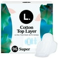 thumbnail image 1 of L. Ultra Thin Organic Cotton Pads with Wings, Super, 96 ct., 1 of 10