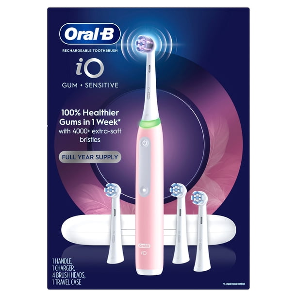 Oral B iO Series Gum + Sensitive Rechargeable Toothbrush, 4 Brush