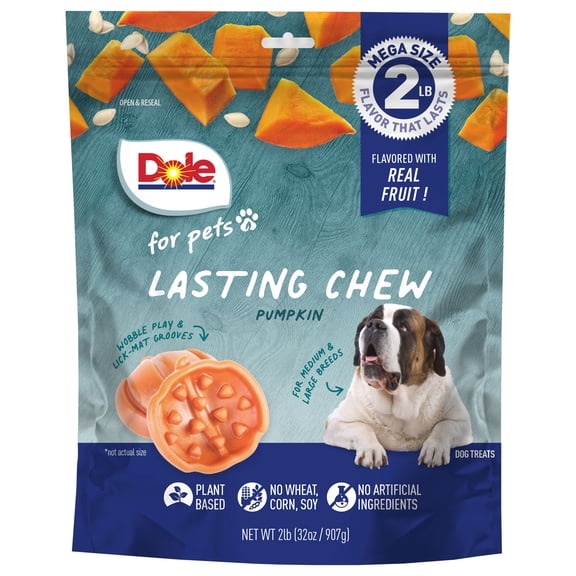 Dole Freshly Fetched Molded Chew, Pumpkin, 2 lb. Bag