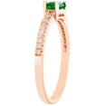 thumbnail image 3 of Baguette Cut Gemstone and 0.10 CT. T.W. Diamond Ring in 14K Gold, 3 of 4