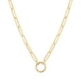 thumbnail image 1 of Statements & Symbols 14k Gold Paperclip Chain Charm Necklace, 1 of 9