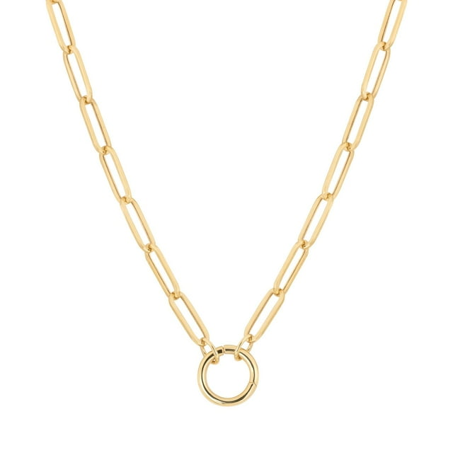 Statements & Symbols 14k Gold Paperclip Chain Charm Necklace