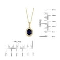 thumbnail image 4 of Oval Cut Genuine Gemstone & 0.11 CT. T.W. Diamond Halo Pendant Necklace in 14K Gold, 4 of 6