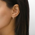 thumbnail image 5 of 0.23 CT. T.W. Round Cut Heart Shaped Diamond Hoop Earrings in 14K Gold, 5 of 6