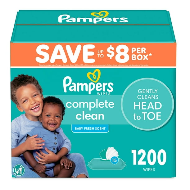 Pampers, Complete Clean Baby Wipes, Baby Fresh Scent, 15 1200