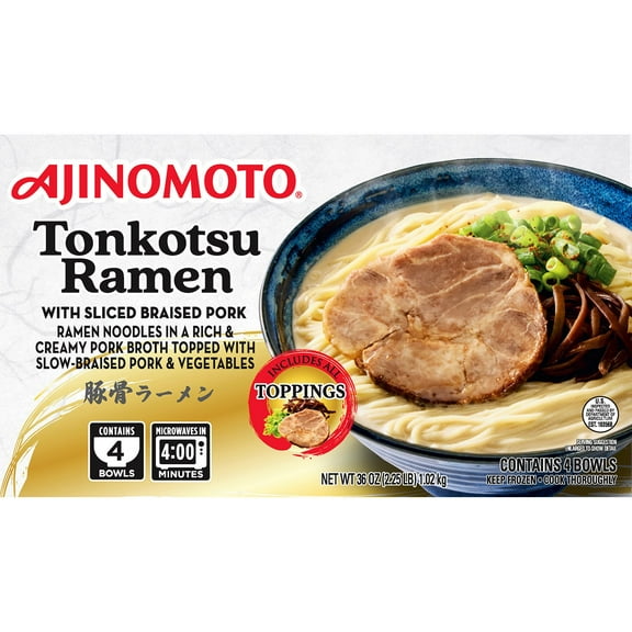 Ajinomoto Pork Tonkotsu Ramen Bowls, Frozen, 9 oz., 4 ct.