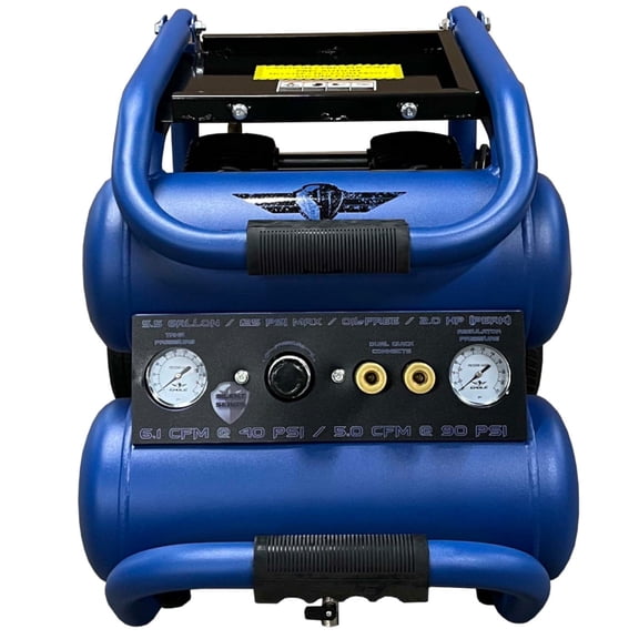 Eagle Silent Series Air Compressor, 1.5 HP, 5 CFM at 100 PSI, 5.5 Gallon Tank, 110 Volt, Model EA-5000