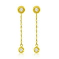 thumbnail image 2 of Diamond Cut Bezel Dangle Earrings in 14K Gold, 2 of 4