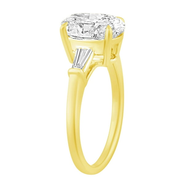 Lab Created 2.23 CT. T.W. Oval & Baguette Cut Lab Created Diamond