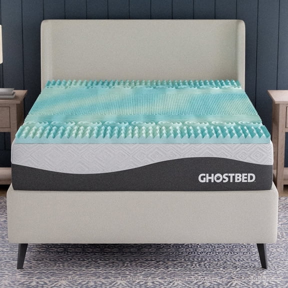 GhostBed 3" Gel Memory Foam Mattress Topper with Zoned Support