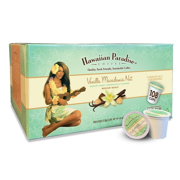 Hawaiian Paradise Vanilla Macadamia Nut Single Serve Coffee 108 ct.