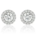 thumbnail image 1 of Round Cut Halo Diamond Stud Earrings in 18K Gold, 1 of 3
