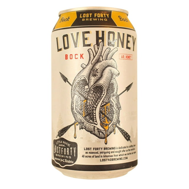 Lost Forty Brewing Love Honey Bock Lager Beer, 12 fl. oz. can, 12 pk.