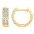 thumbnail image 2 of 0.35 CT. T.W. Round Cut Huggie Hoop Diamond Earrings in 14K Gold, 2 of 5