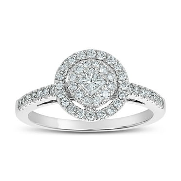 0.50 CT. T.W. Halo Diamond Ring in 14K Gold