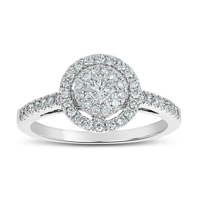 0.50 CT. T.W. Halo Diamond Ring in 14K Gold