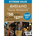thumbnail image 1 of Andiamo Italian Restaurant $50 Value Gift Cards - 2 x $25, 1 of 1