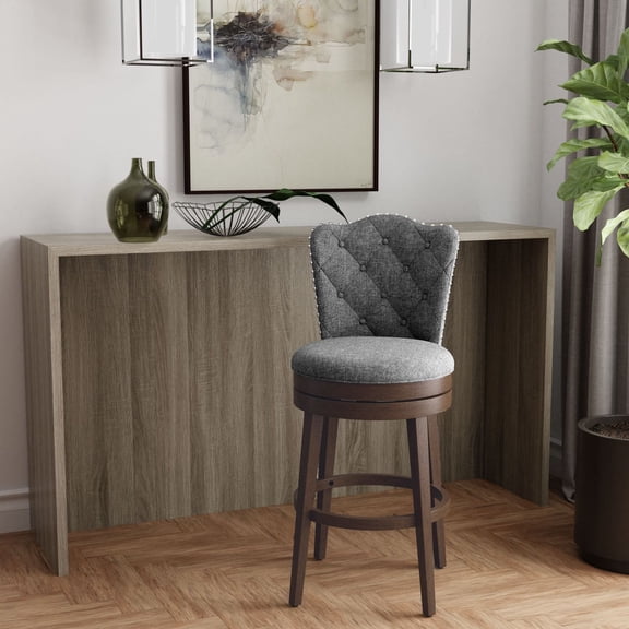 HH2 Home Edenwood Wood Counter Height or Bar Height Swivel Stool