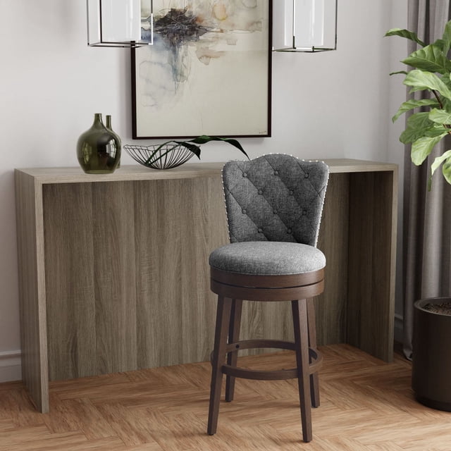 HH2Home Edenwood Wood Counter Height or Bar Height Swivel Stool