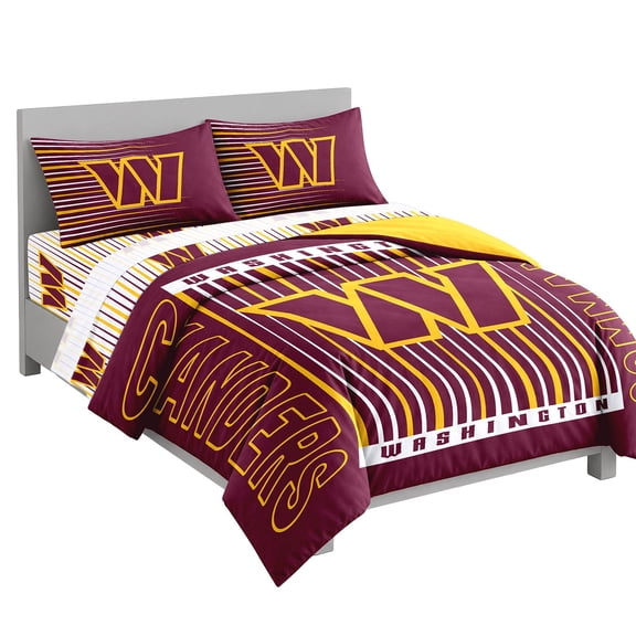 Logo Brands Washington Commanders Bed-In-A-Bag Set