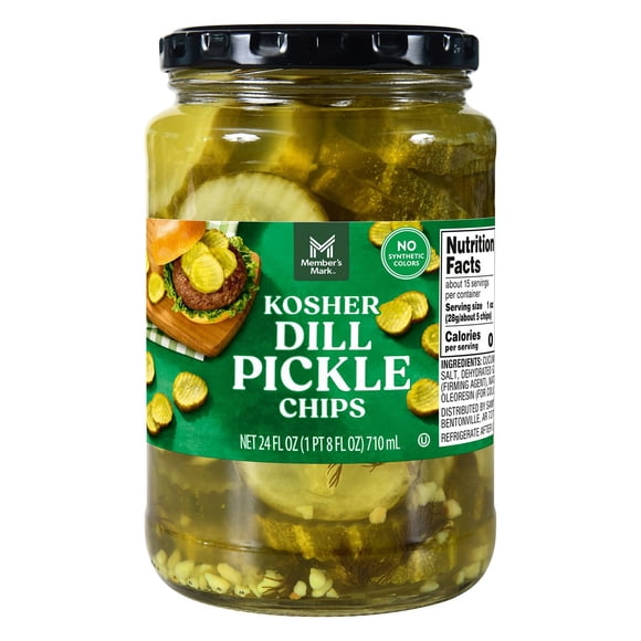 Member's Mark Kosher Dill Pickle Chips, 24 fl. oz., 2 pk.