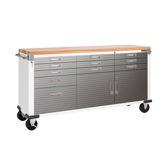 Seville Classics UltraHD 11 Drawer Rolling Workbench, 77" W x 20" D x 37.5" H
