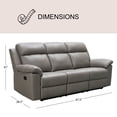 thumbnail image 4 of Manhattan Top-Grain Leather 3-Piece Reclining Sofa Set, Assorted Colors, 4 of 18