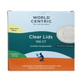 thumbnail image 1 of World Centric Compostable PLA Cup Lids, Fits 12-16 oz. 100 ct., 1 of 8